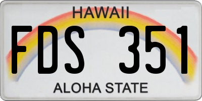 HI license plate FDS351