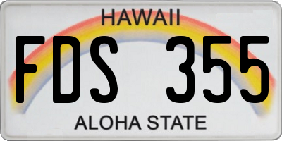 HI license plate FDS355