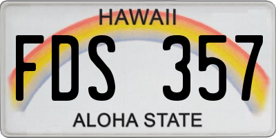 HI license plate FDS357