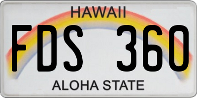 HI license plate FDS360