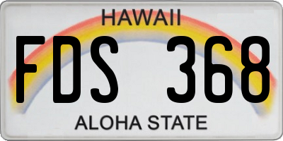 HI license plate FDS368