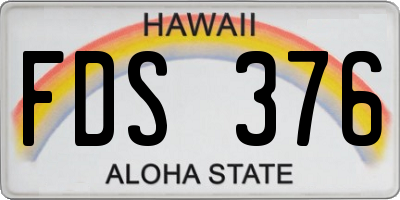 HI license plate FDS376