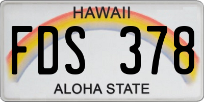 HI license plate FDS378