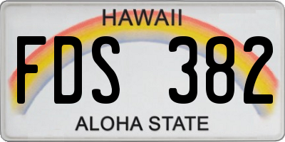 HI license plate FDS382