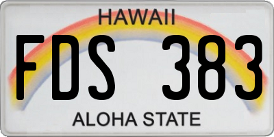 HI license plate FDS383