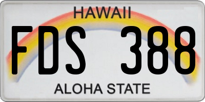HI license plate FDS388