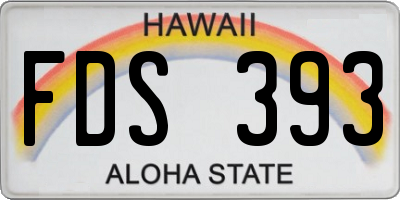 HI license plate FDS393