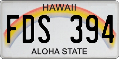 HI license plate FDS394