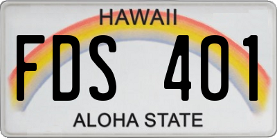 HI license plate FDS401