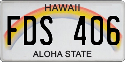 HI license plate FDS406