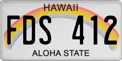 HI license plate FDS412