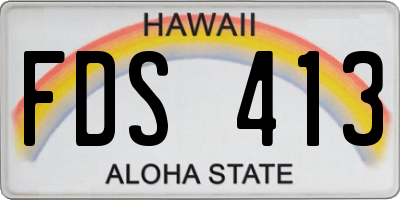 HI license plate FDS413