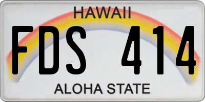 HI license plate FDS414