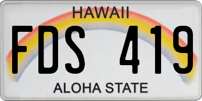 HI license plate FDS419