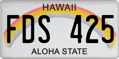 HI license plate FDS425