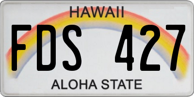 HI license plate FDS427