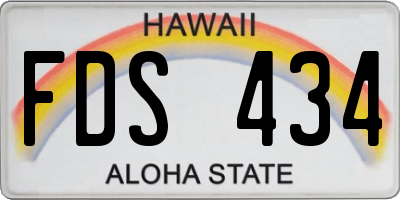 HI license plate FDS434