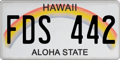 HI license plate FDS442