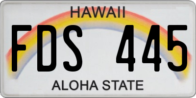HI license plate FDS445