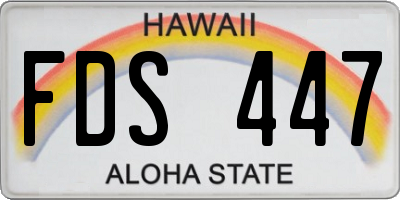 HI license plate FDS447