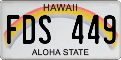 HI license plate FDS449