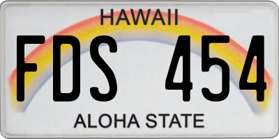 HI license plate FDS454