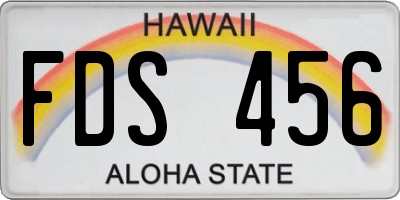 HI license plate FDS456