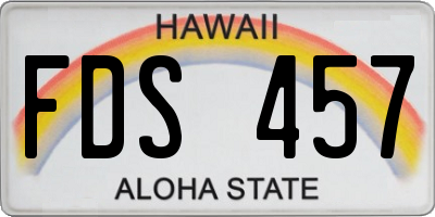 HI license plate FDS457