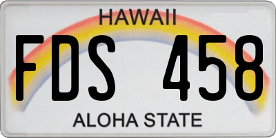 HI license plate FDS458