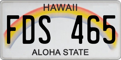 HI license plate FDS465