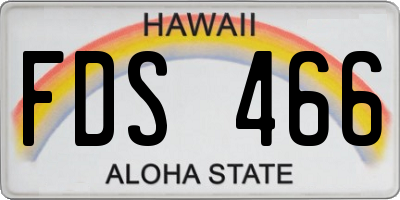 HI license plate FDS466