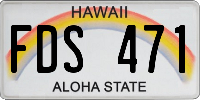 HI license plate FDS471