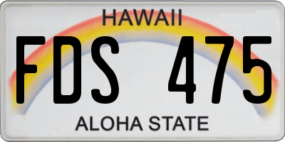 HI license plate FDS475
