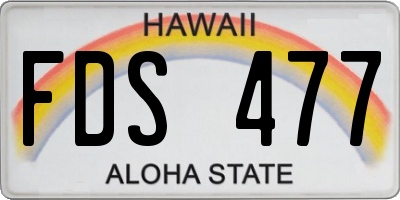 HI license plate FDS477