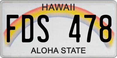 HI license plate FDS478