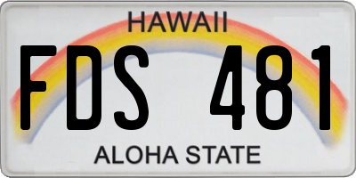 HI license plate FDS481