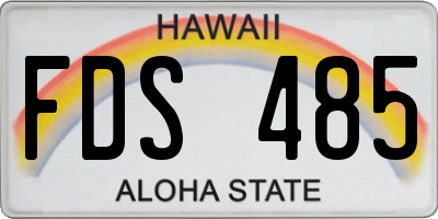 HI license plate FDS485