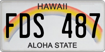 HI license plate FDS487