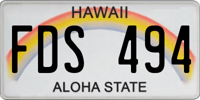 HI license plate FDS494