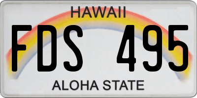 HI license plate FDS495