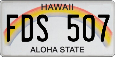 HI license plate FDS507
