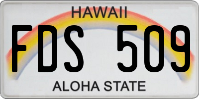HI license plate FDS509