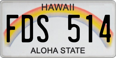 HI license plate FDS514