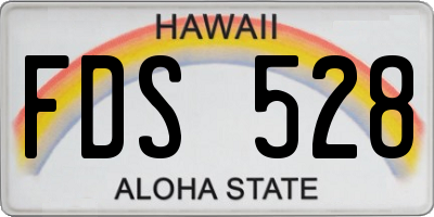 HI license plate FDS528