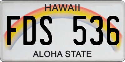HI license plate FDS536