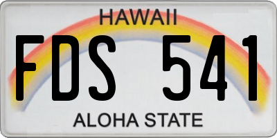 HI license plate FDS541