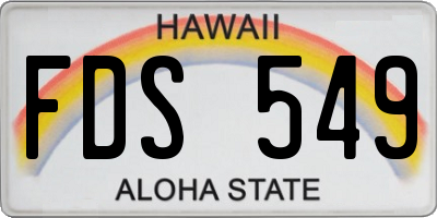 HI license plate FDS549