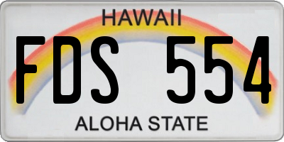 HI license plate FDS554