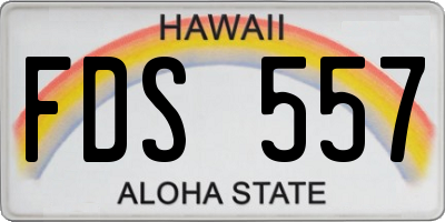HI license plate FDS557