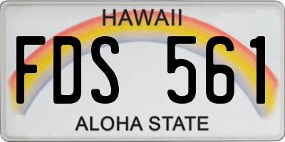 HI license plate FDS561